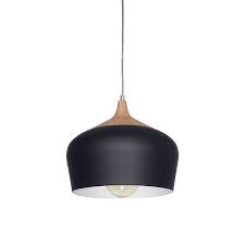 COLGANTE LUISA 1 LUZ NEGRO c/MADERA Vignolo
