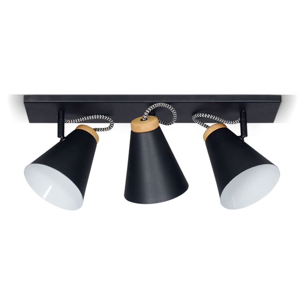 Aplique 3 luces Nordik Blanco/Negro Luz del Siglo