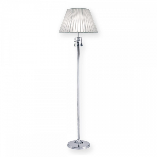 Lampara pie Ninna cromo c/pantalla organza Luz del Siglo