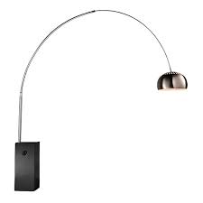 LÁMPARA ARCO Cromo C/marmol  Negra XL Candil