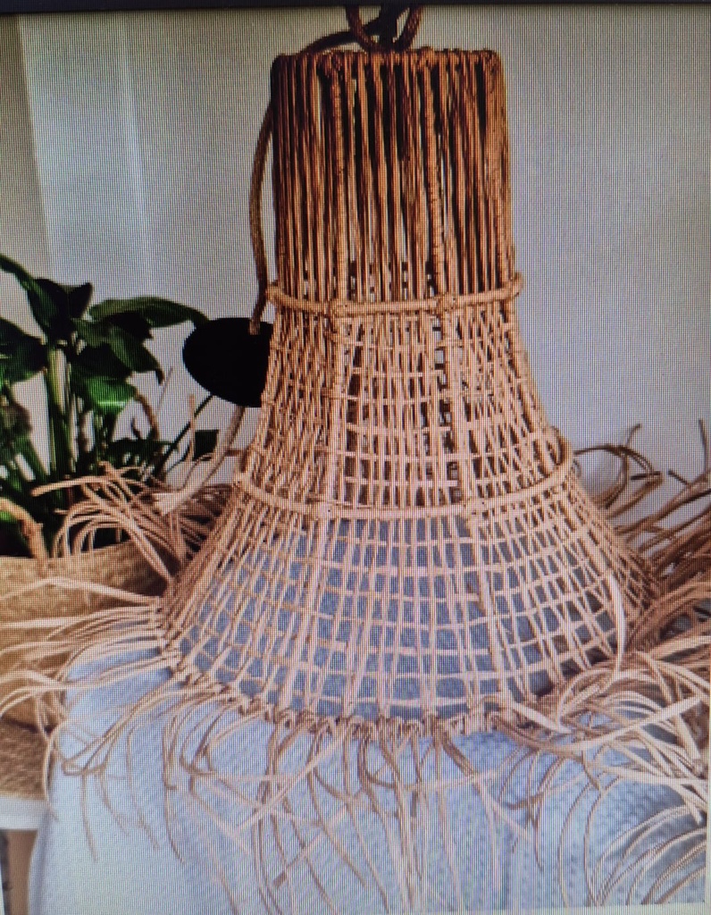 Colgante papel kraft linea Amapola 40 x 50 cm Luz Calida