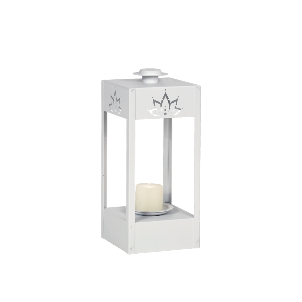 Fanal blanco 43,5cm c/ vela led San Justo