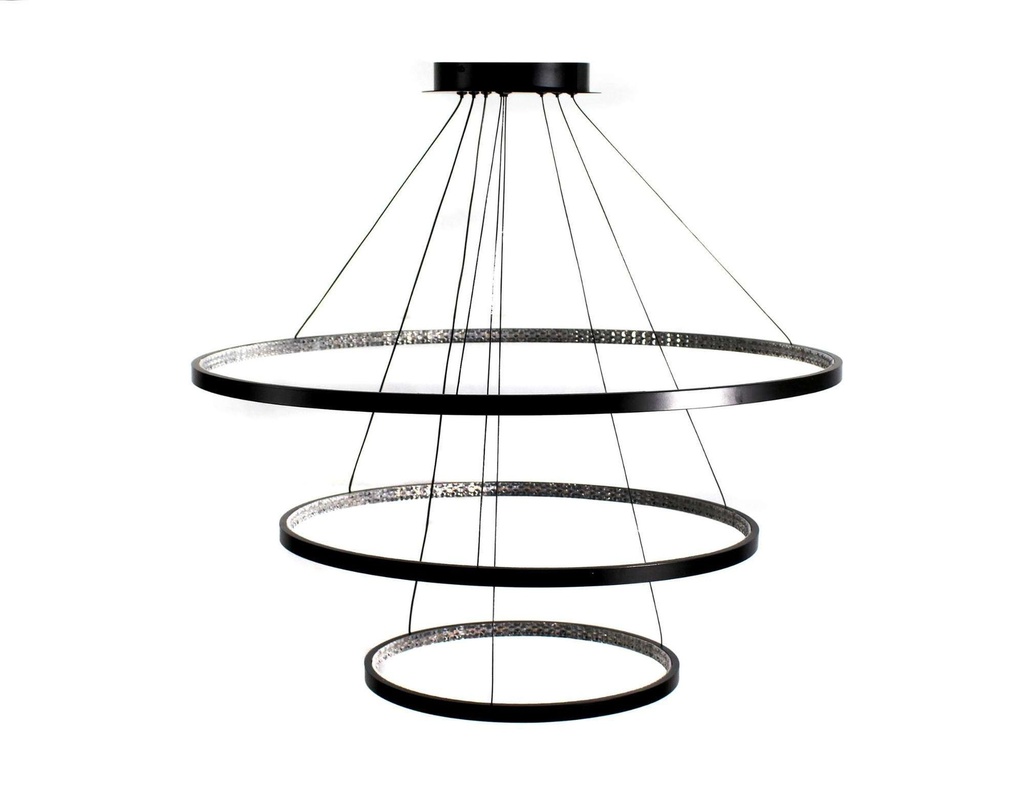 Colgante strass urbana Led 57w 3000k  3 aros 80xh150cm