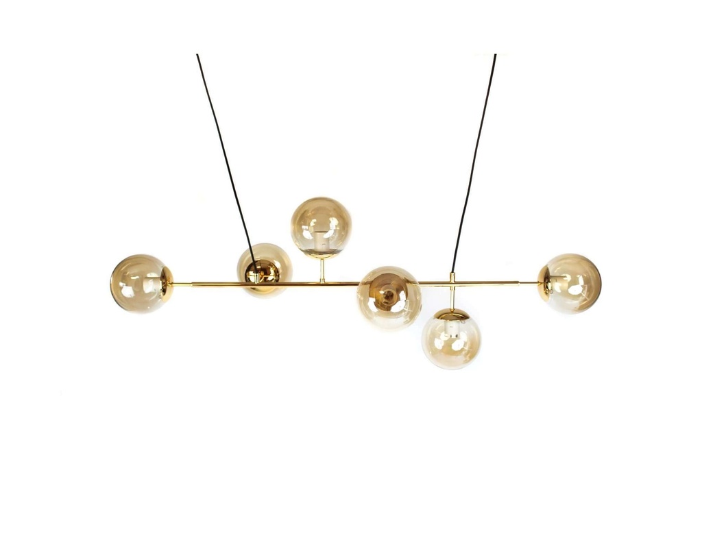 Lámpara colgante Glass 6 luces AMBAR MEDIDA:120×45 cm urbana ag