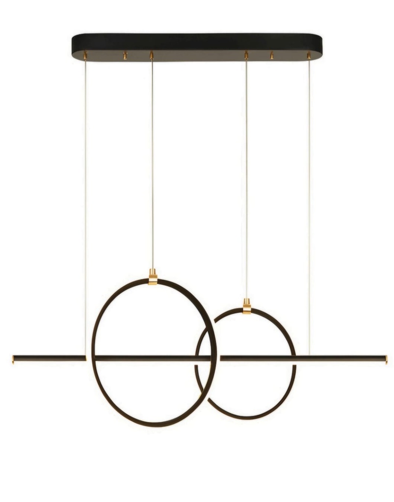 COLGANTE DOBLE ARO AJUSTABLE 1,2M 45WATTS 91CM ALOM