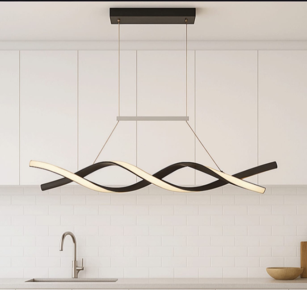 Colgante ondas 40watts largo 87cm negro Alom
