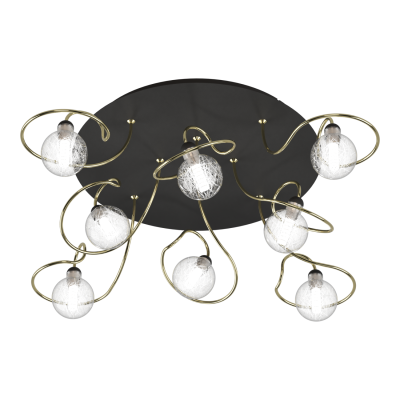 Plafon Luciana 5 luces negro con oro Ronda