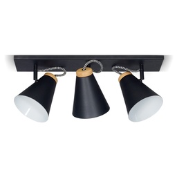 [AP8150-03-56-Blanco/Negro] Aplique 3 luces Nordik Blanco/Negro Luz del Siglo