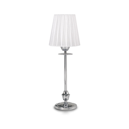 [VE0164-01-56-cromo-56-cromo] Velador con pantralla con biez cromado Luz del Siglo