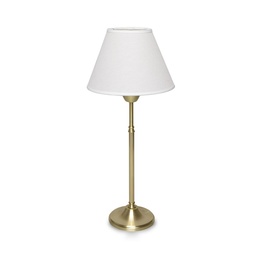 [lm4300YLB-56-Dorado] Lampara de mesa dorada Conica Lienzo Blanco Luz del Siglo