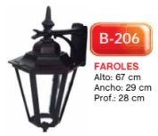 [b-206-75-blanco/negro] Farol exagonal aluminio grande C/mensula Sudeal