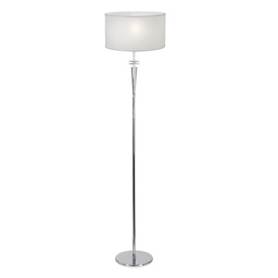 [LP4700-01ZLB-56-cromo] Lampara de pie Platil acrilico c/pant Lienzo blanco  Luz del Siglo
