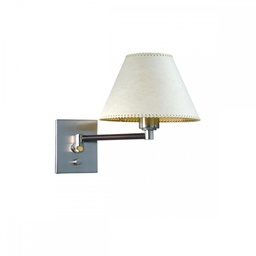 [AP3061-01YLB-56-acero/cuero] Aplique recto c/cuero c/pant movil acero Conica Lienzo Blanco acero/cuero Luz del Siglo