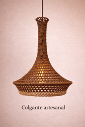 [plato-60x1-cor-tos-44] Colgante Plato 60x1mt tostado Luz Calida