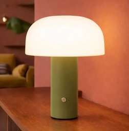 Velador Hongo 3 Tonos Luz Moderna Recargable Aura