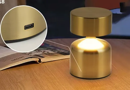 Velador 3 Tonos Metal Moderna Recargable Dimer Aura