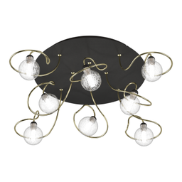 [1735-ng-68] Plafon Luciana 5 luces negro con oro Ronda