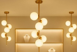 [ed0353-6-63] Colgante bochas oro mate Alom